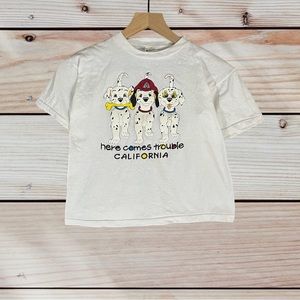 Vintage 90s Dalmatians Puff Print T-shirt size XL Juniors White